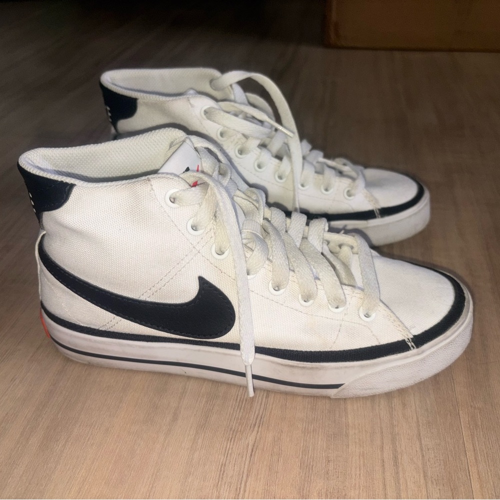 Nike Womens High-Top Sneakers - White and Black Accents